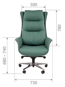 Офисное кресло CHAIRMAN 523 ЭКО,  экокожа, зеленый/серый